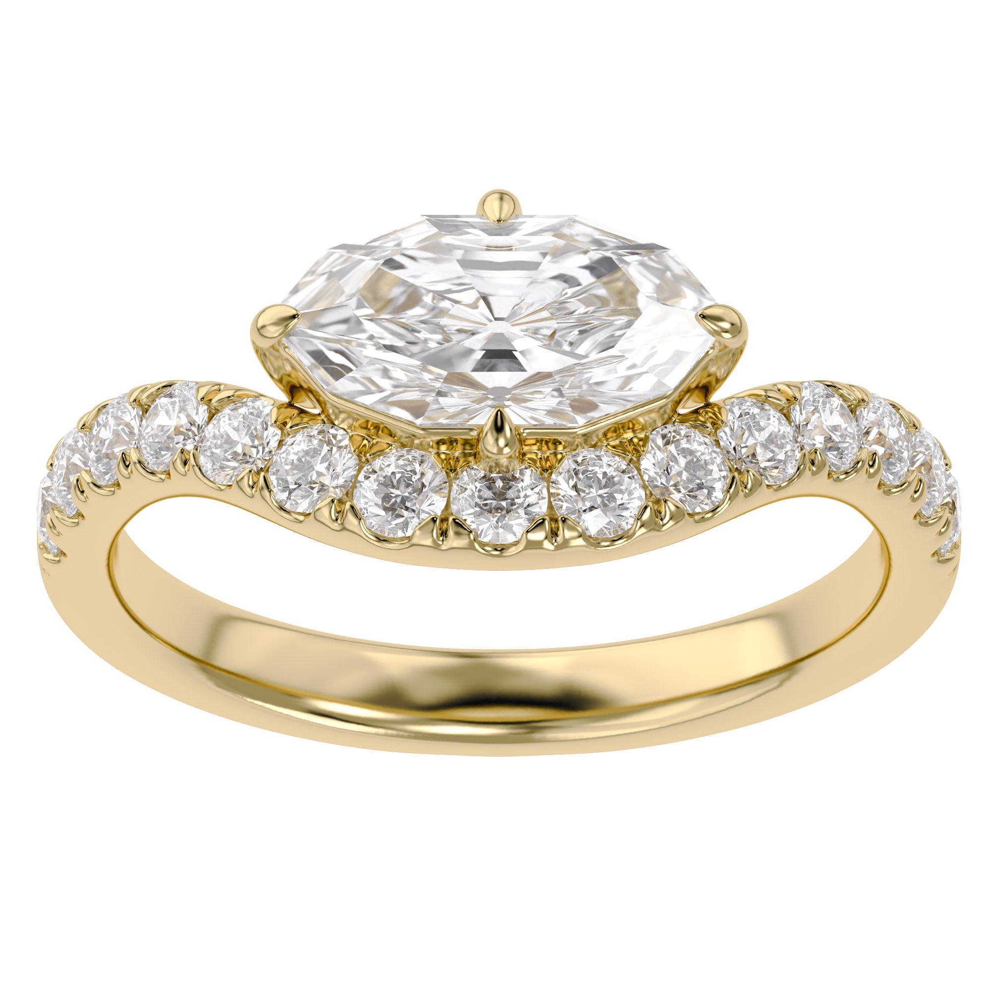 1.50 Carat Lab Grown Diamond Twisted Engagement Ring