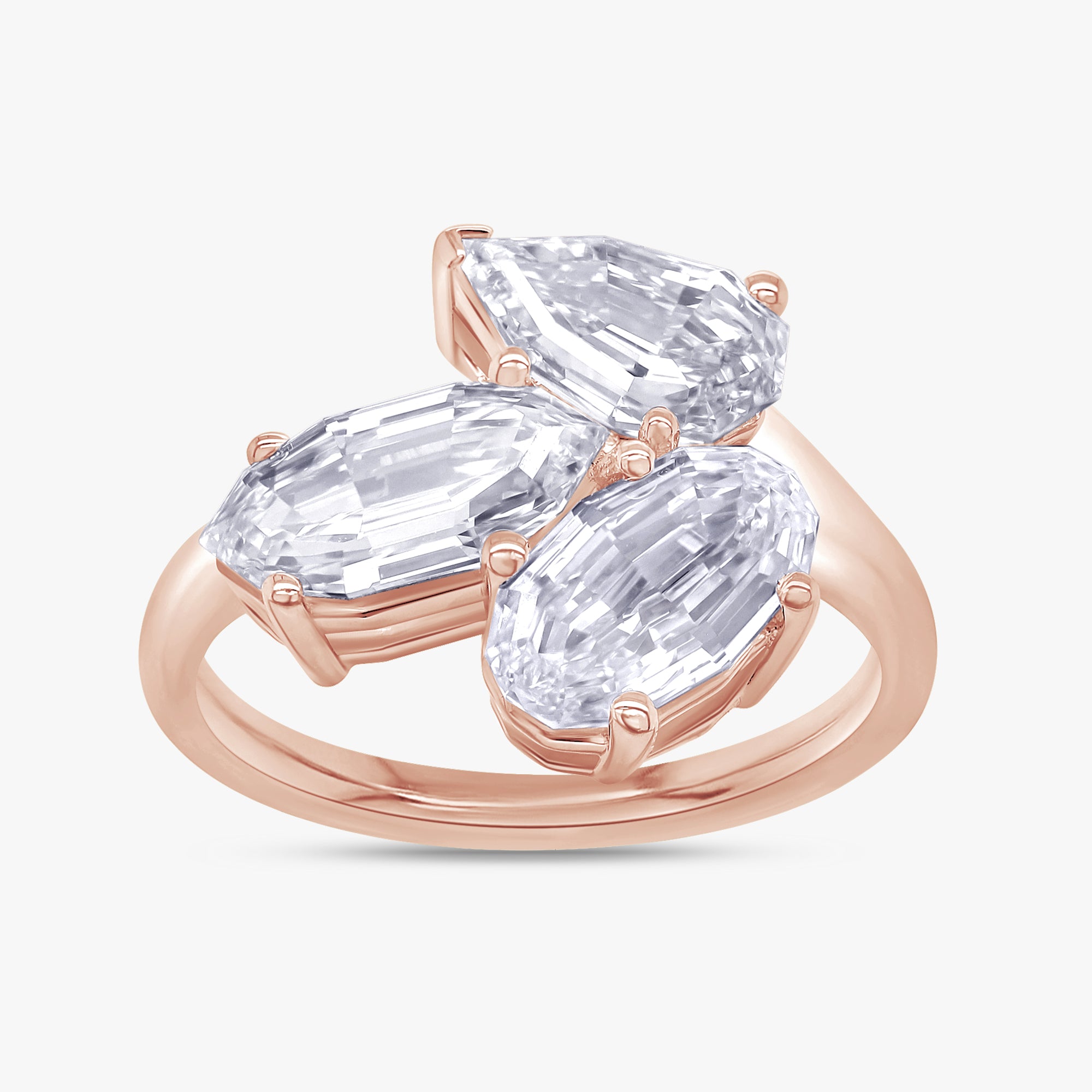 Multi Shape 3.05 Carat Lab Grown Diamond Three Stone Rings