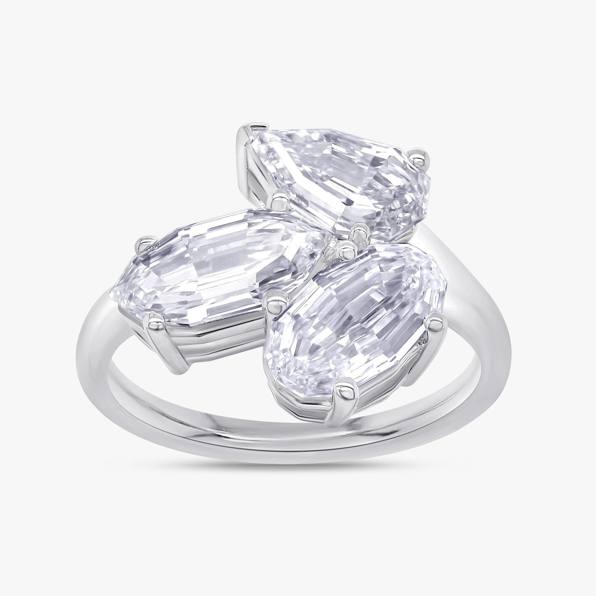 Multi Shape 3.05 Carat Lab Grown Diamond Three Stone Rings