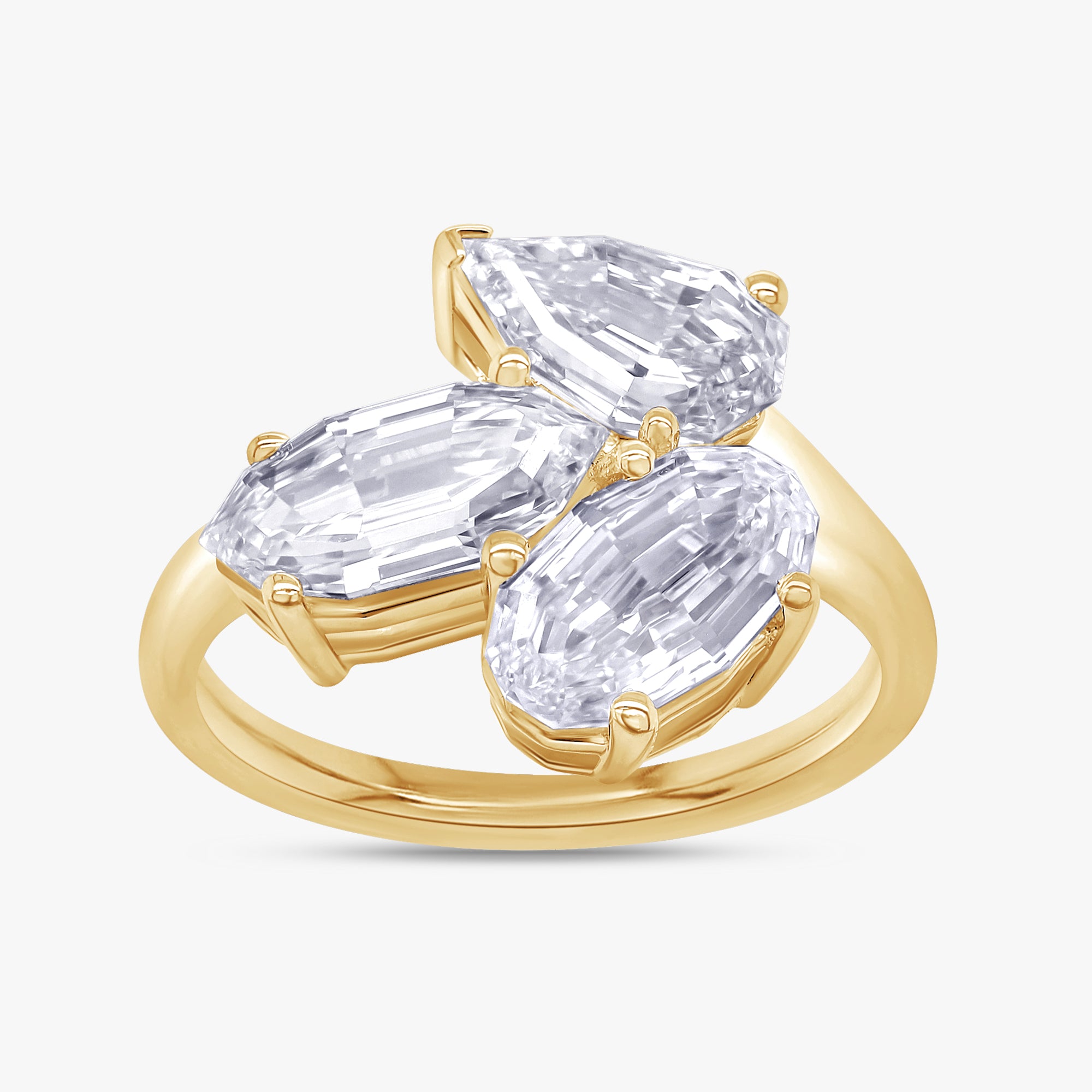 Multi Shape 3.05 Carat Lab Grown Diamond Three Stone Rings
