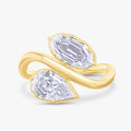 Pear and Marquise Shape 2.10 Carat lab Grown Diamond Two Tone Engagement Rings