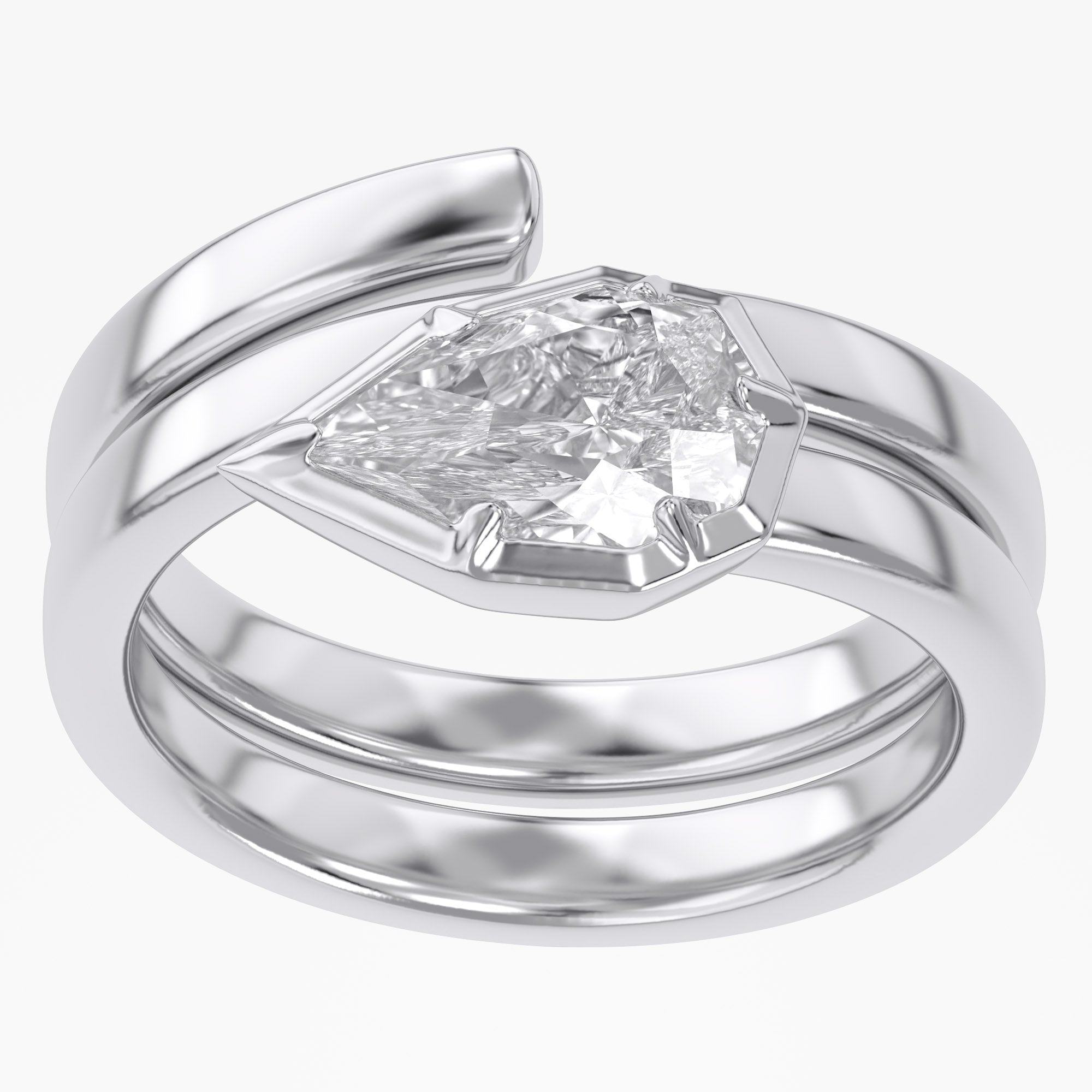 1.00 Carat Pear Shape Lab Grown Diamond Spiral Engagement Ring