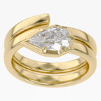 1.00 Carat Pear Shape Lab Grown Diamond Spiral Engagement Ring