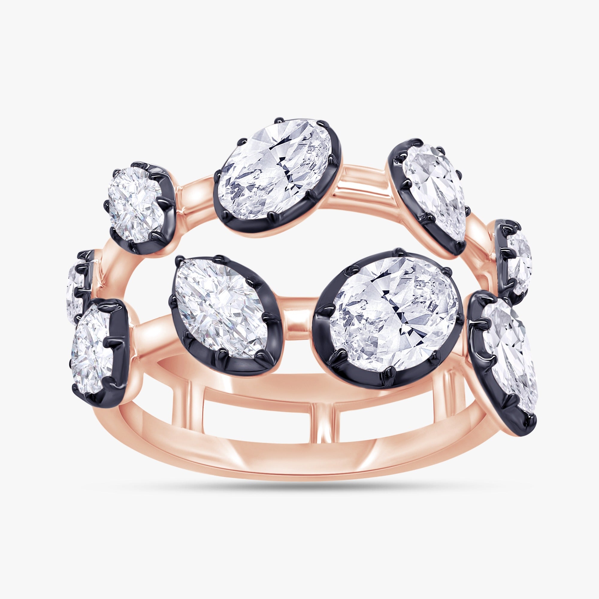 2.25 Carat Mixed Lab Grown Diamond Cut Ring