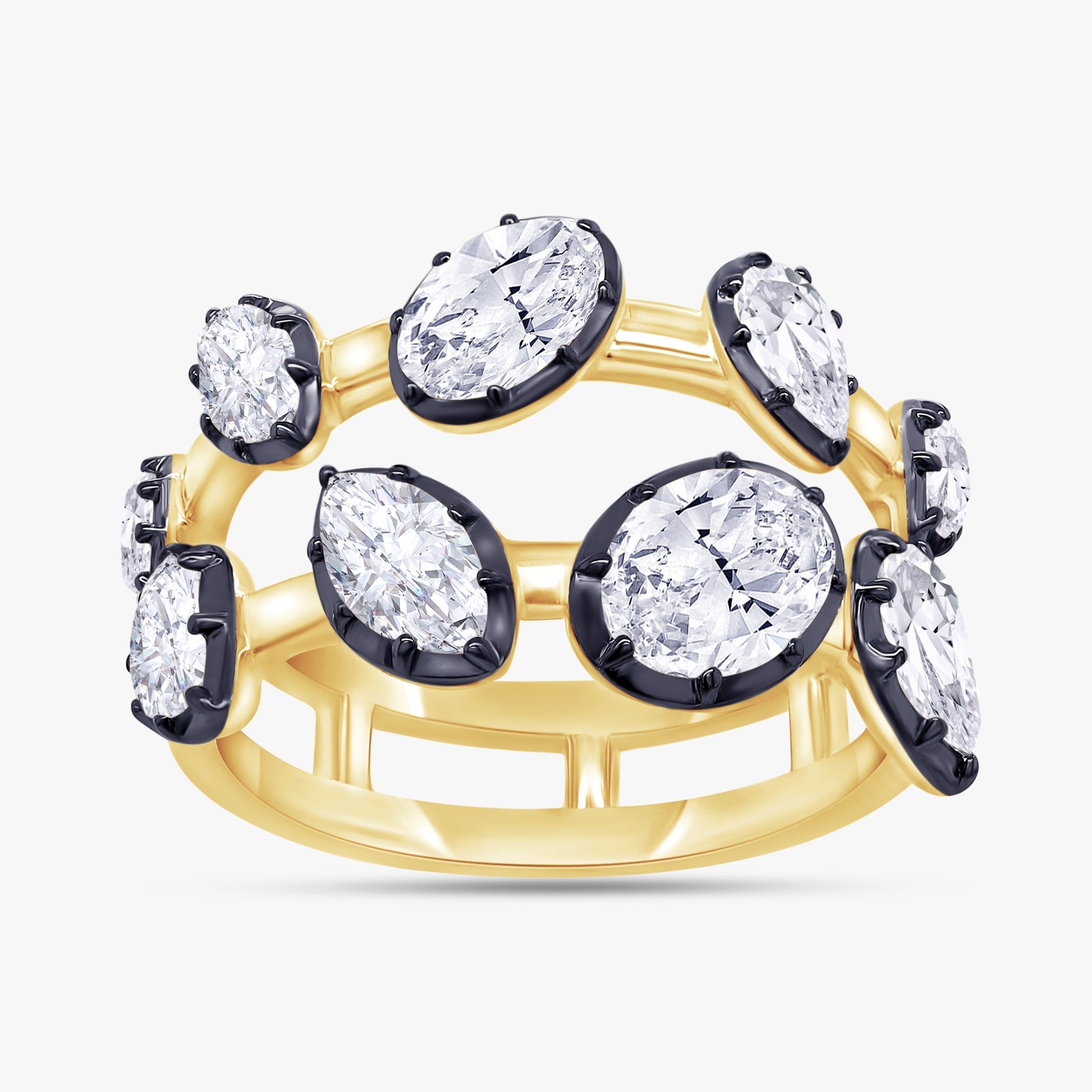 2.25 Carat Mixed Lab Grown Diamond Cut Ring