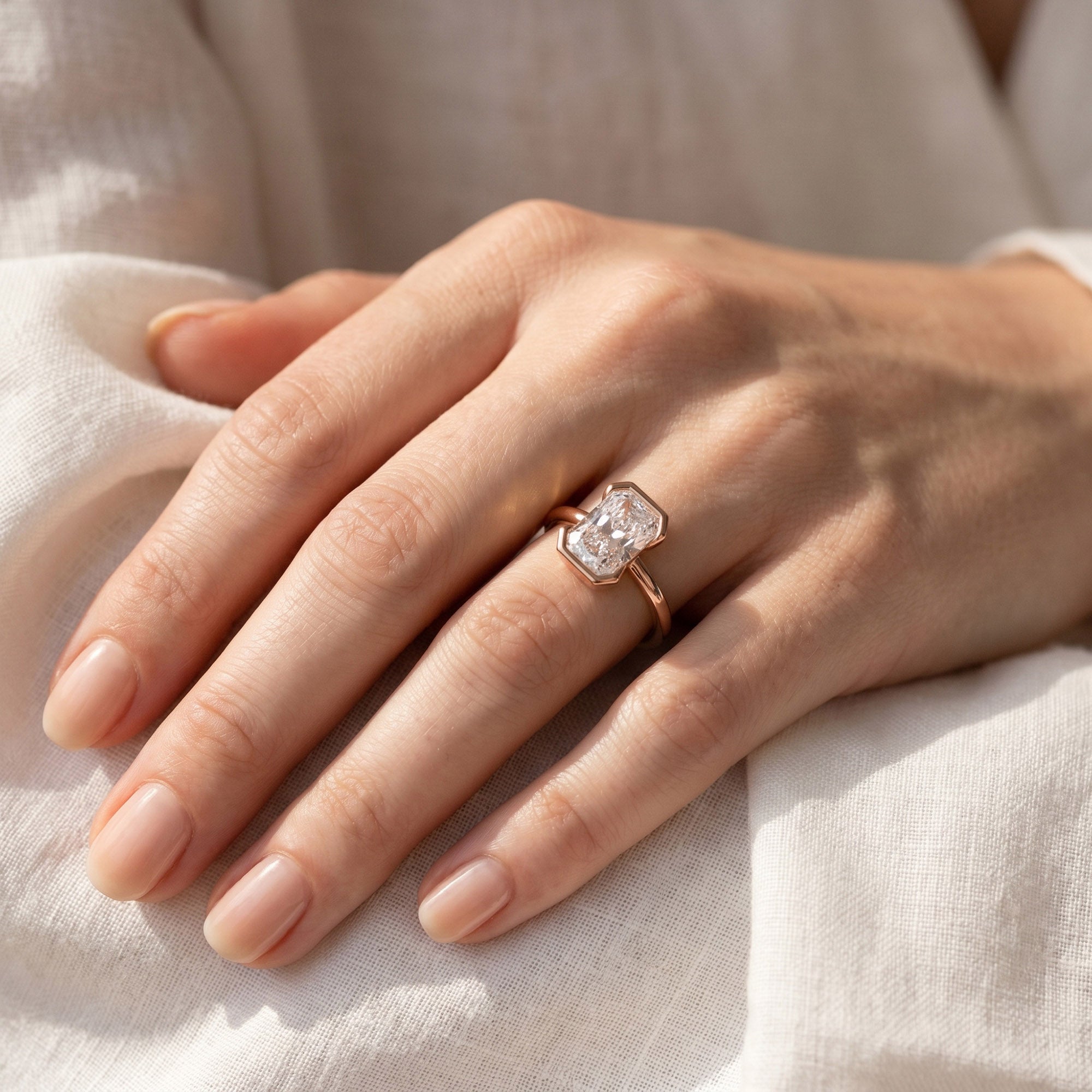 2.00 Carat Radiant Cut Lab Grown Diamond Solitaire Engagement Ring