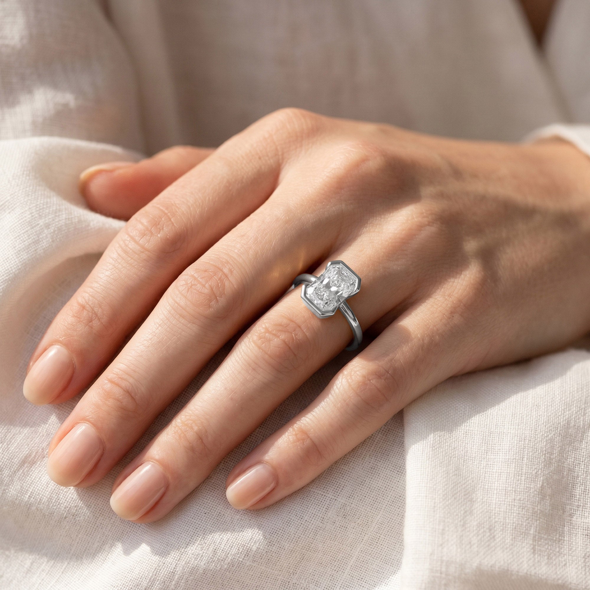 2.00 Carat Radiant Cut Lab Grown Diamond Solitaire Engagement Ring
