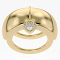 0.50 Carat Heart Shape Lab Grown Diamond Charm Oura Crown Ring Jacket