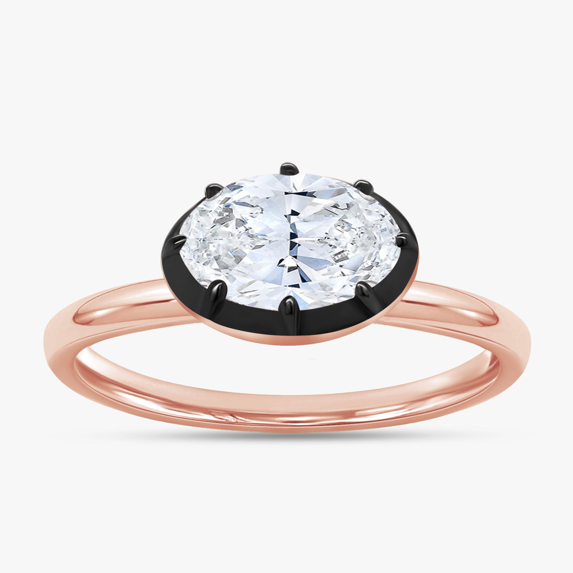 1.00 Carat Oval Cut Lab Grown Diamond Bezel Set Solitaire Engagement Ring