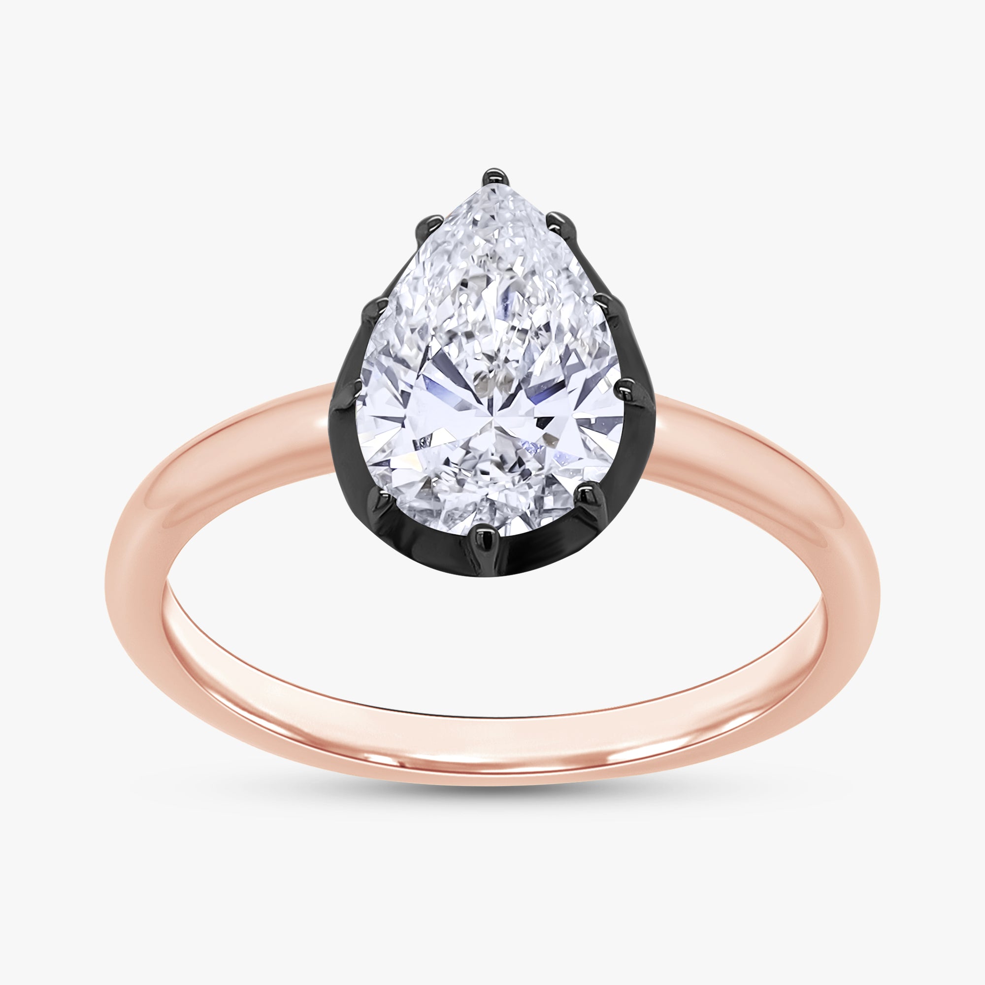 1.00 Carat Pear Shape Lab Grown Diamond Georgian Engagement Ring
