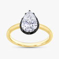 1.00 Carat Pear Shape Lab Grown Diamond Georgian Engagement Ring