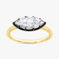 1.00 Carat Marquise Cut Lab Grown Diamond Georgian Engagement Ring