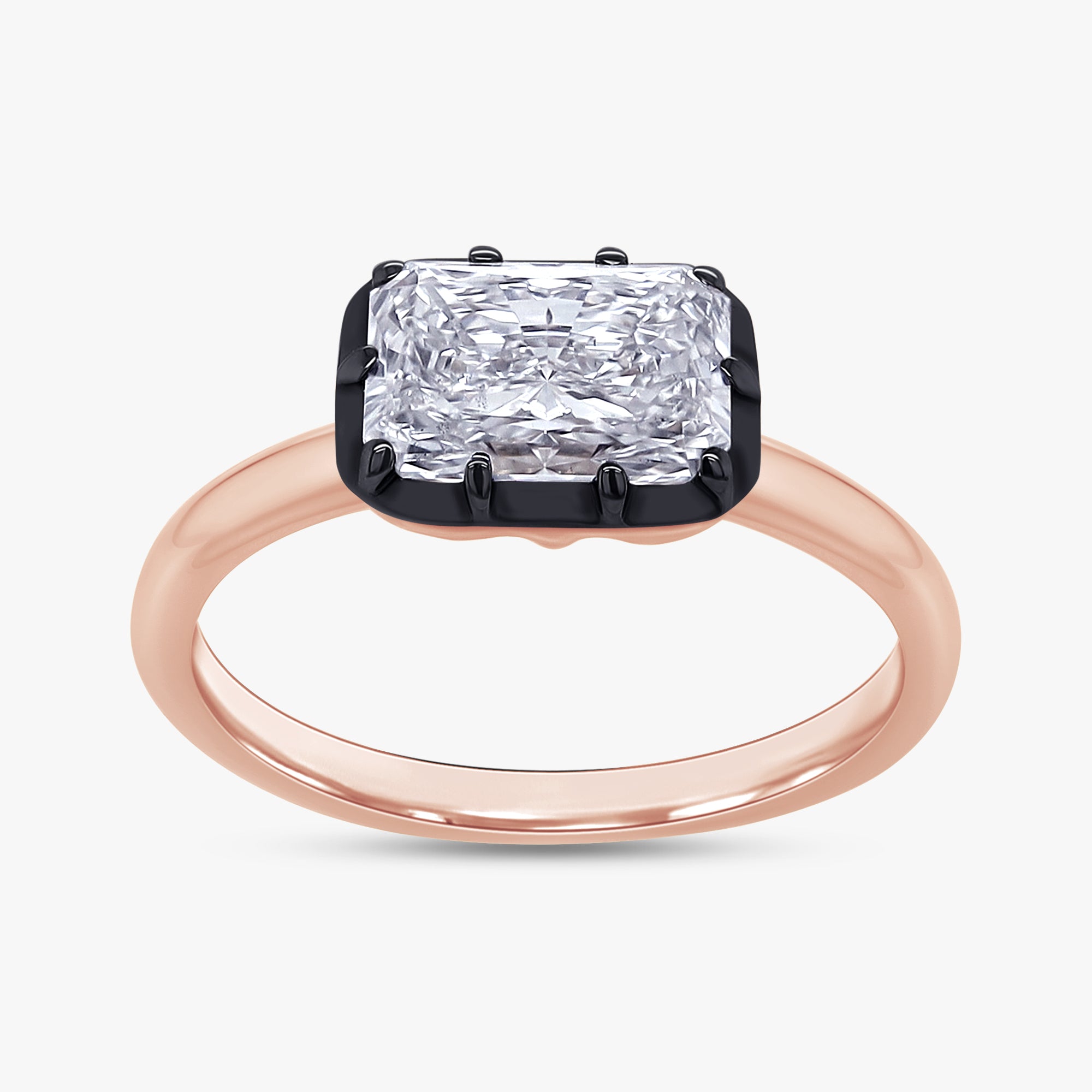 1.00 Carat Radiant Cut Lab Grown Diamond Georgian Engagement Ring