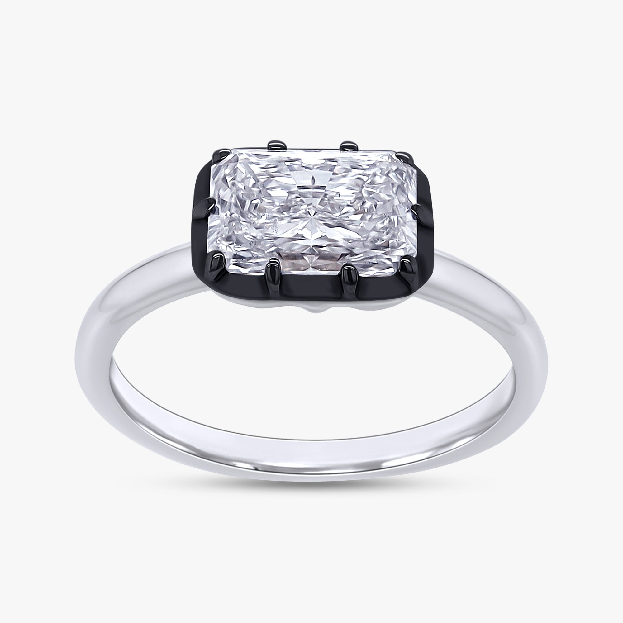 1.00 Carat Radiant Cut Lab Grown Diamond Georgian Engagement Ring