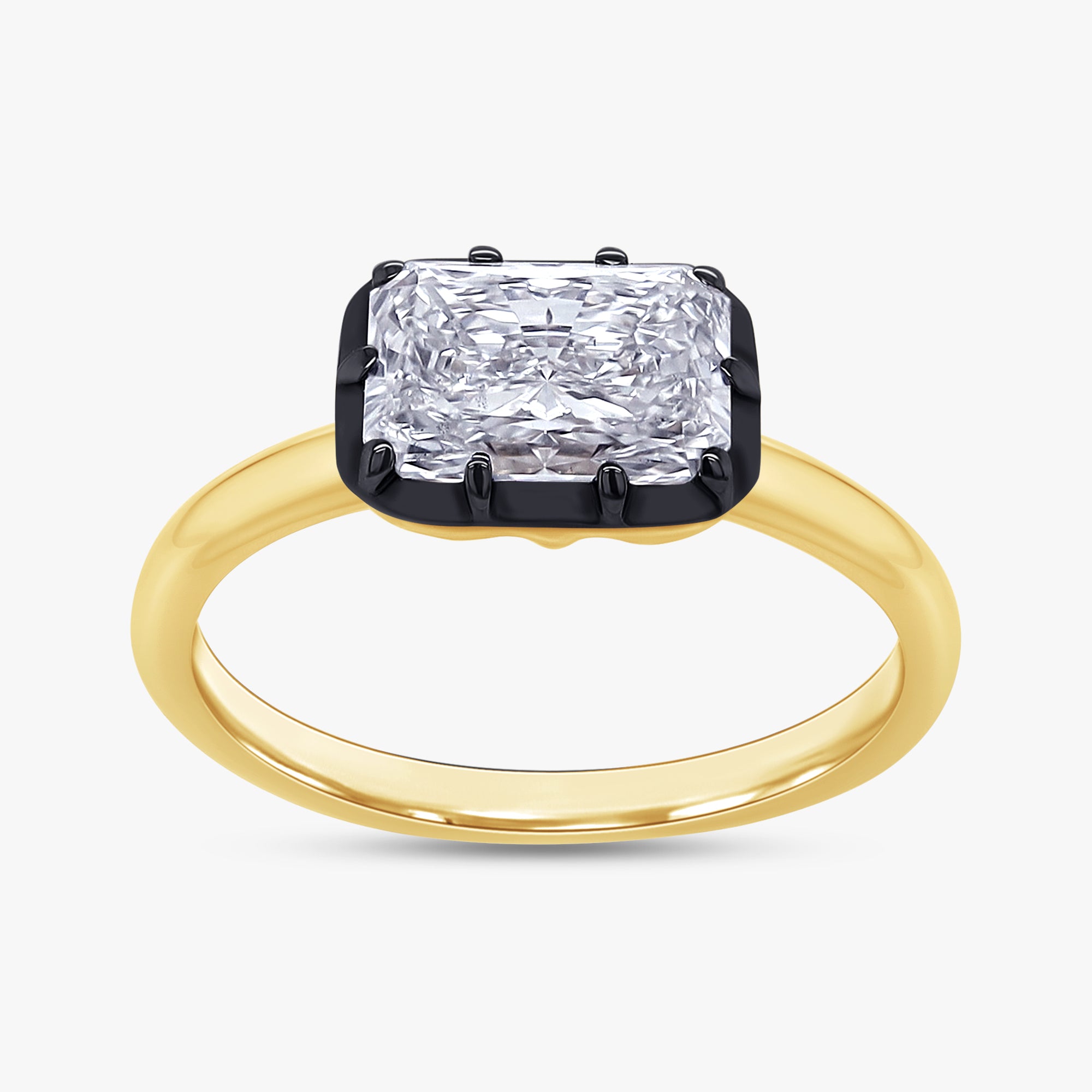 1.00 Carat Radiant Cut Lab Grown Diamond Georgian Engagement Ring