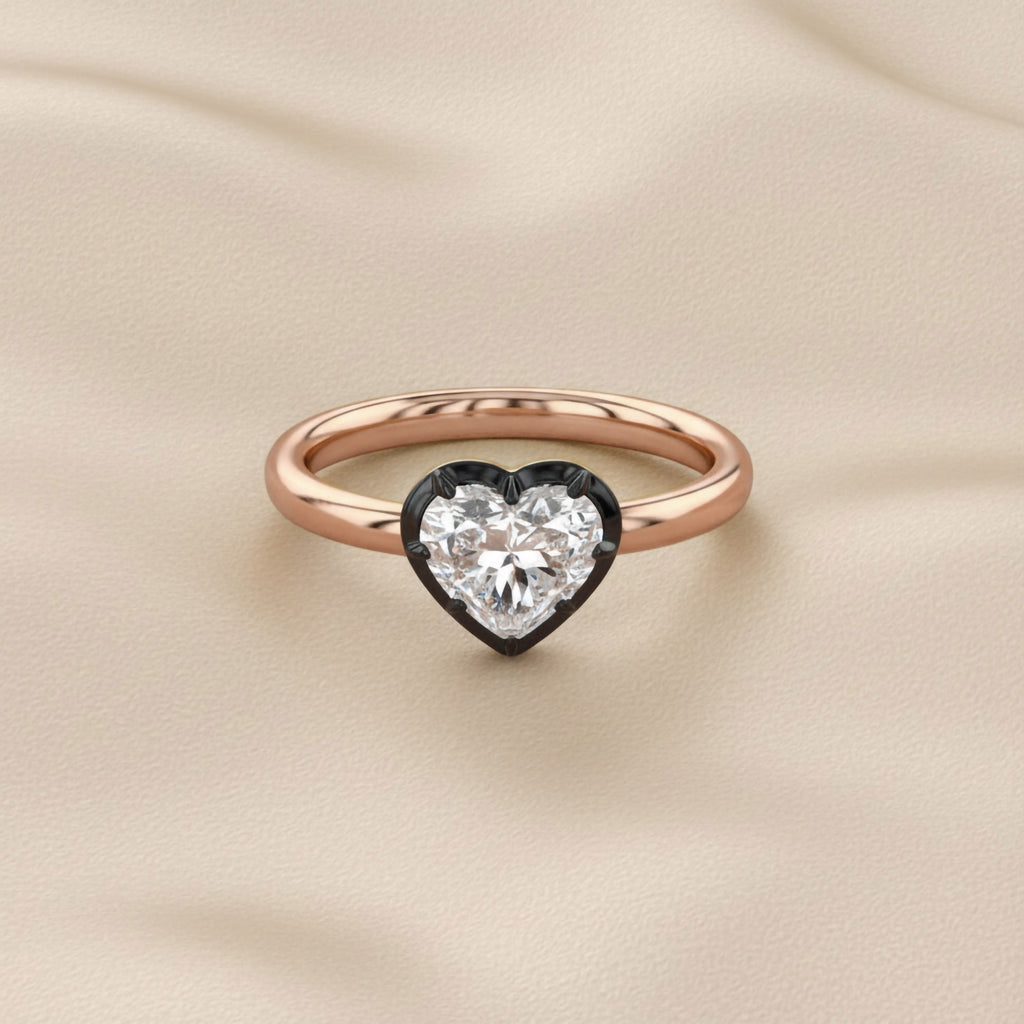 1.00 Carat Heart Shape Lab Grown Diamond Georgian Engagement Ring