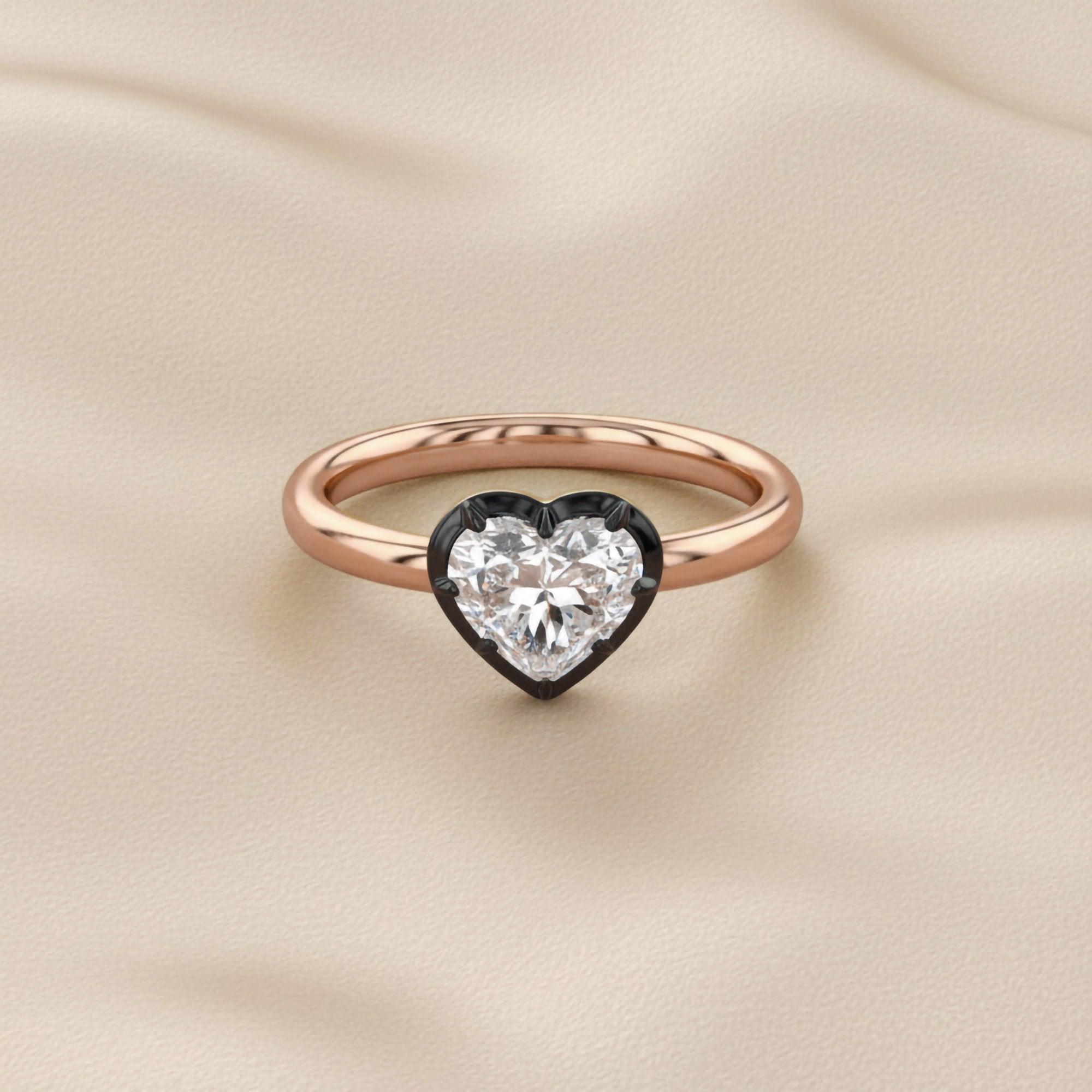 1.00 Carat Heart Shape Lab Grown Diamond Georgian Engagement Ring