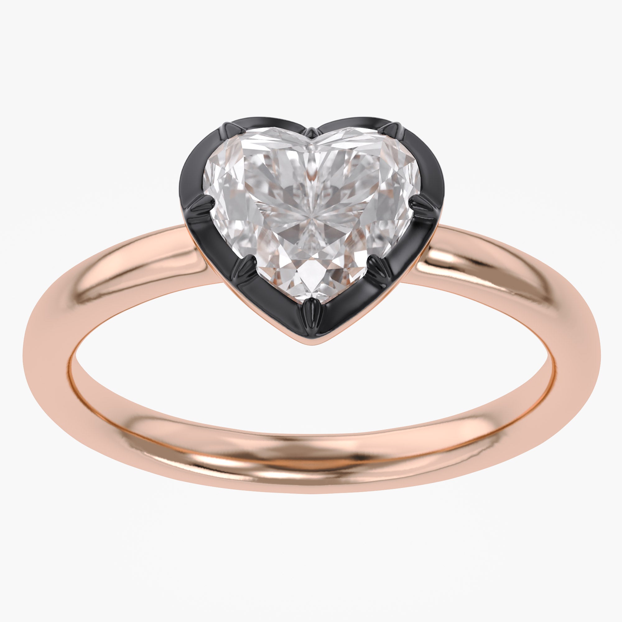 1.00 Carat Heart Shape Lab Grown Diamond Georgian Engagement Ring