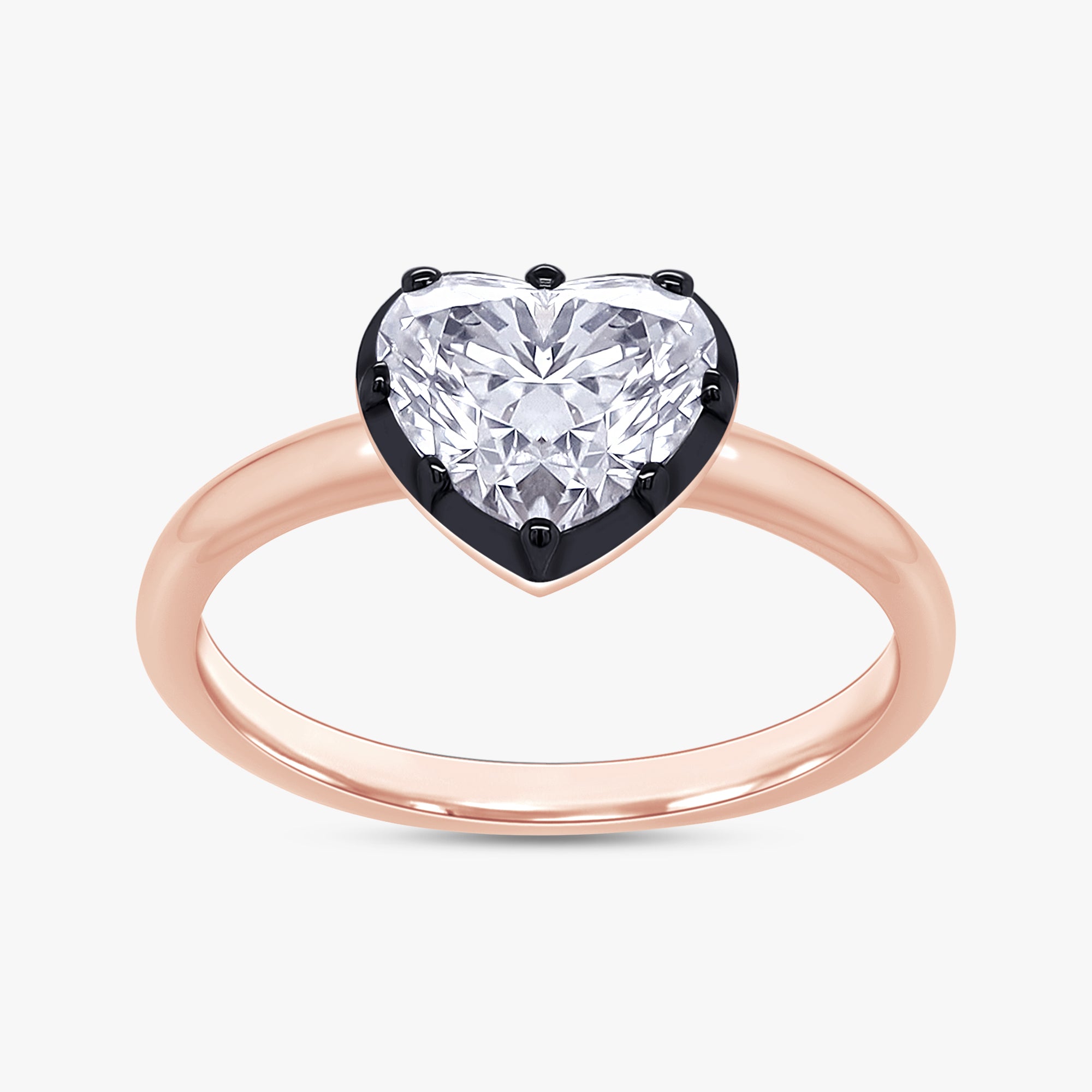 1.00 Carat Heart Shape Lab Grown Diamond Georgian Engagement Ring