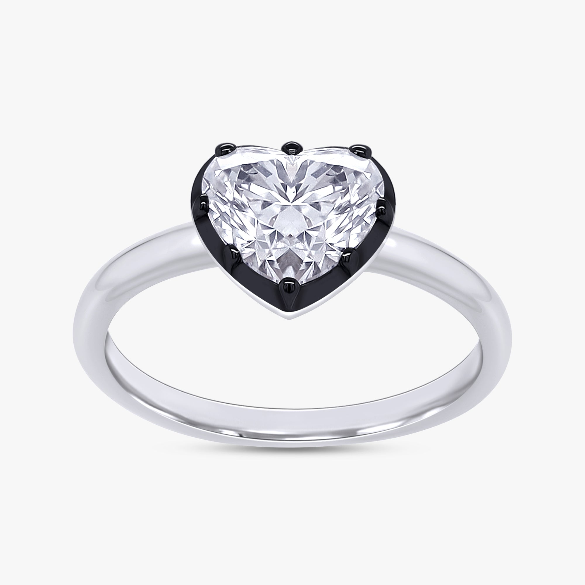 1.00 Carat Heart Shape Lab Grown Diamond Georgian Engagement Ring
