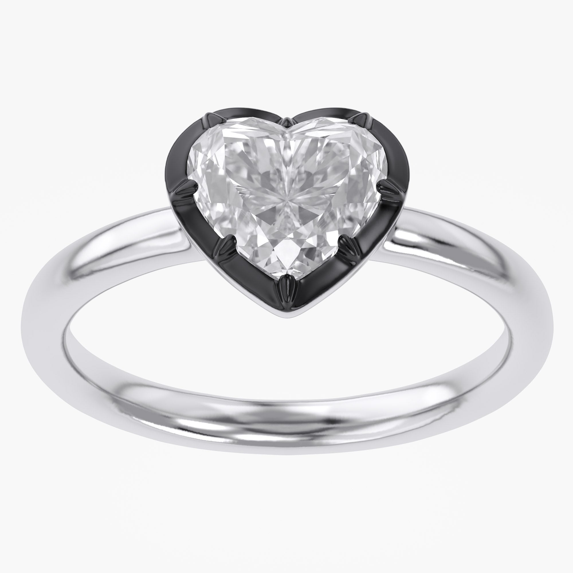 1.00 Carat Heart Shape Lab Grown Diamond Georgian Engagement Ring