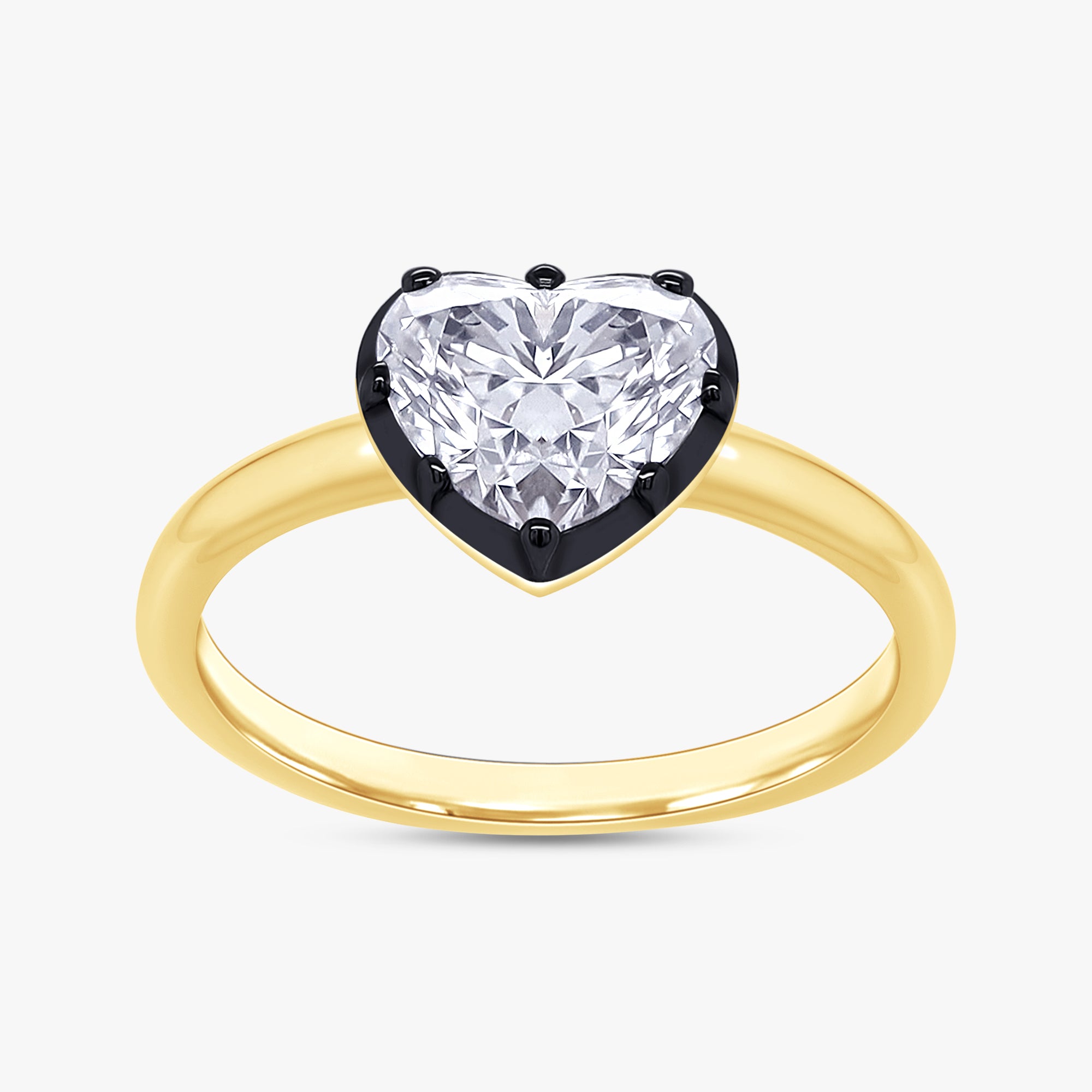 1.00 Carat Heart Shape Lab Grown Diamond Georgian Engagement Ring