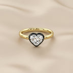1.00 Carat Heart Shape Lab Grown Diamond Georgian Engagement Ring