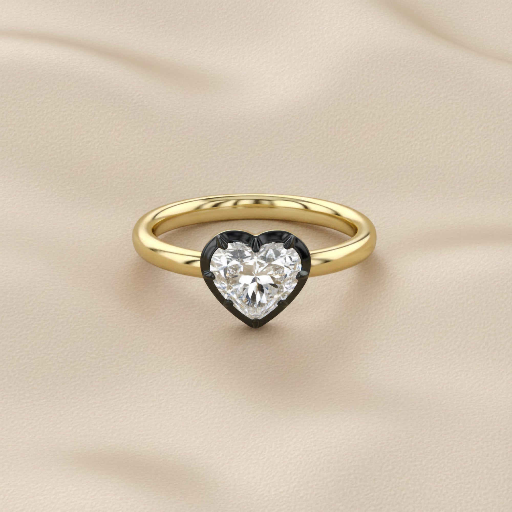 1.00 Carat Heart Shape Lab Grown Diamond Georgian Engagement Ring