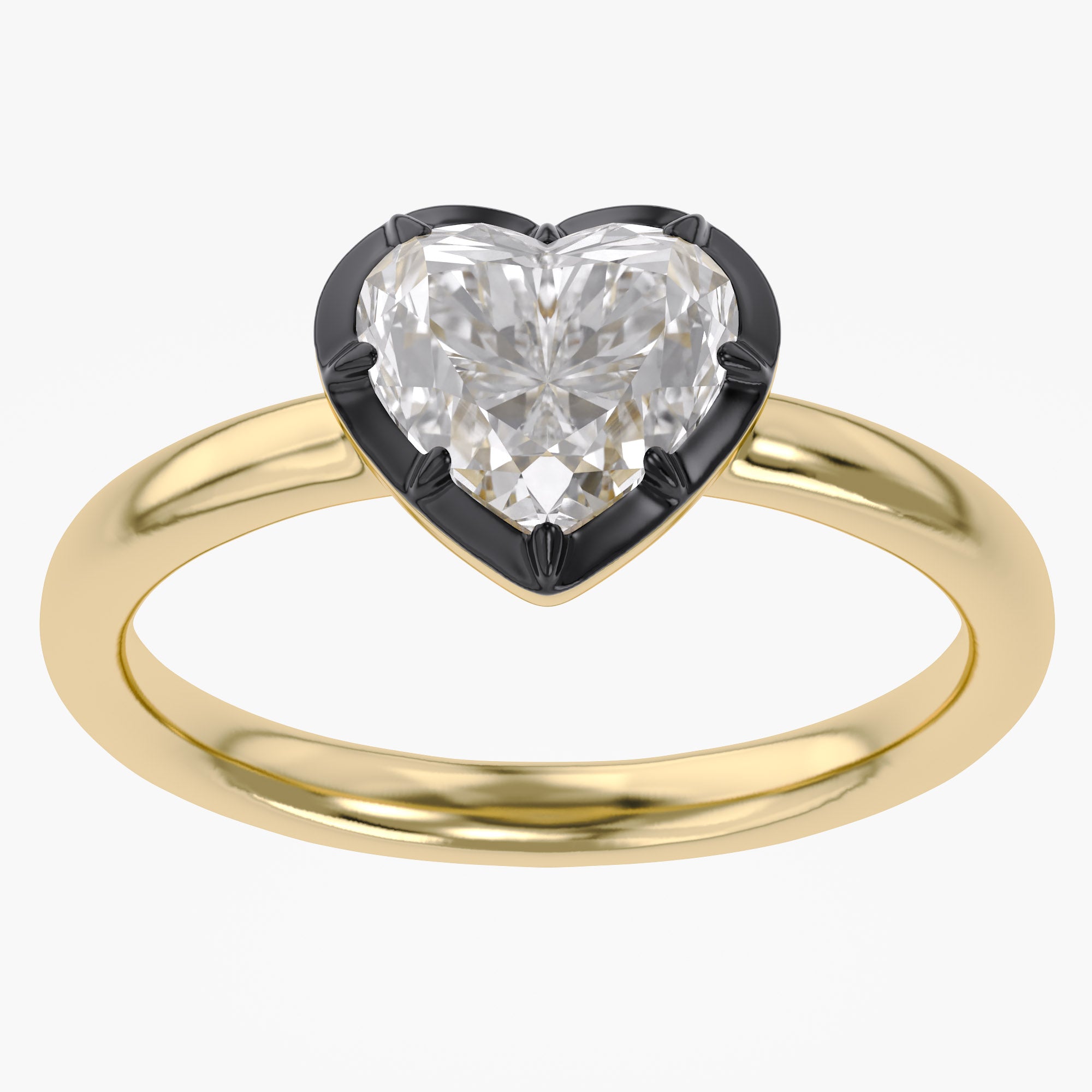 1.00 Carat Heart Shape Lab Grown Diamond Georgian Engagement Ring