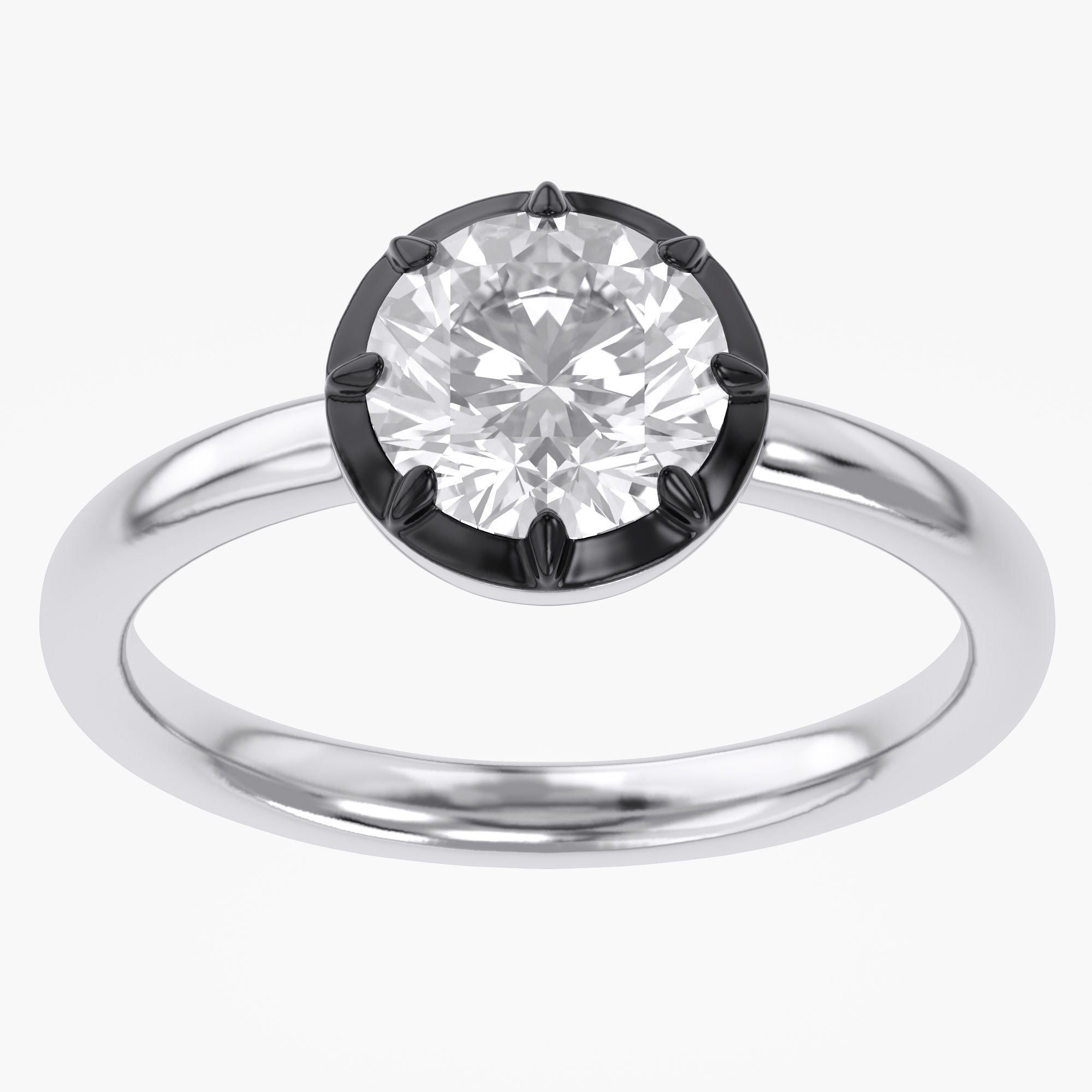 1.00 Carat Round Cut Lab Grown Diamond Georgian Pinky Ring