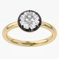 1.00 Carat Round Cut Lab Grown Diamond Georgian Pinky Ring