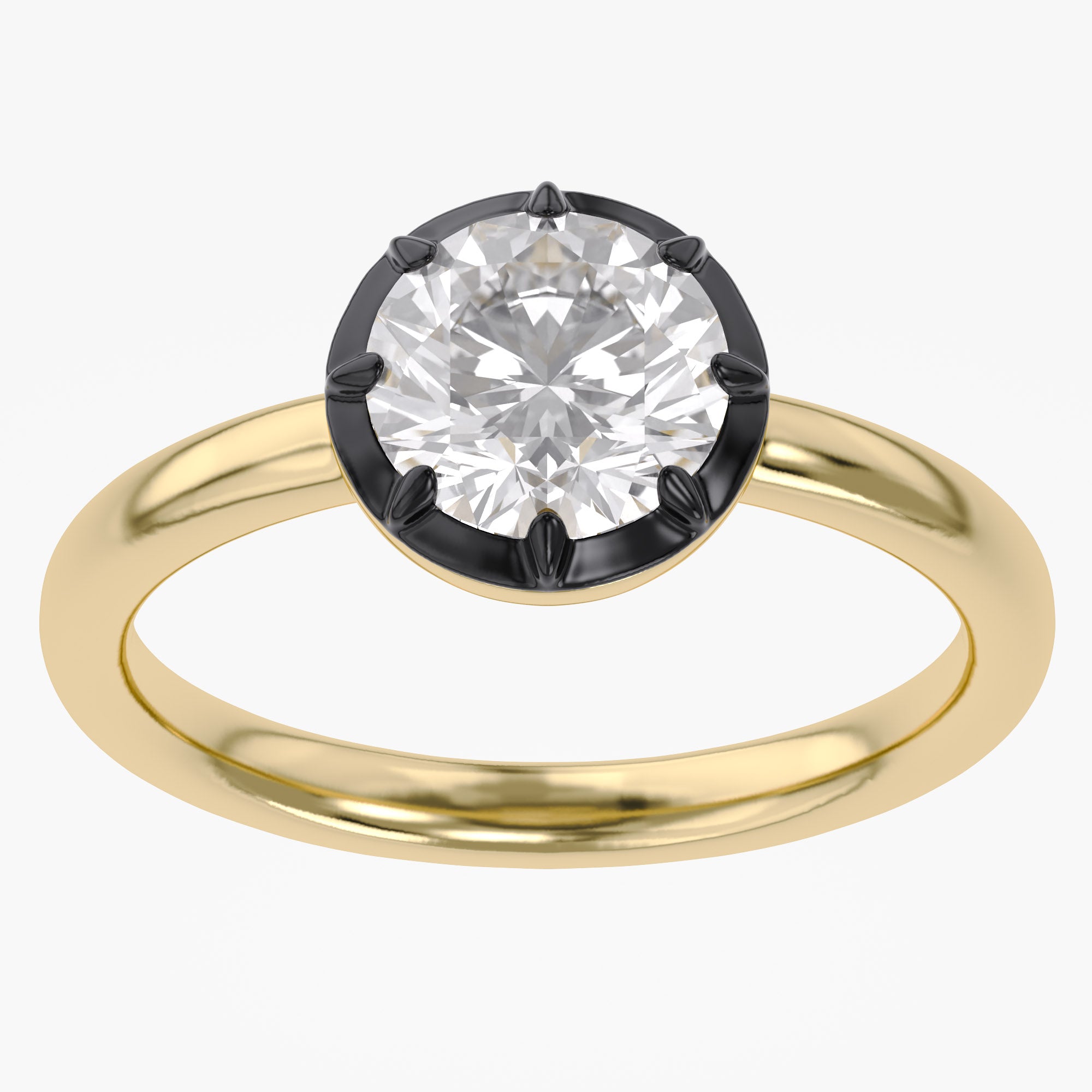 1.00 Carat Round Cut Lab Grown Diamond Georgian Pinky Ring