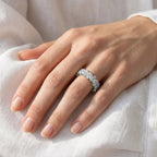 2.50 Carat Marquise and Round Cut Lab Grown Diamond Full Eternity Ring
