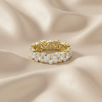 2.50 Carat Marquise and Round Cut Lab Grown Diamond Full Eternity Ring