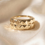 Vintage Pyramid Gold Oura Ring Jackets