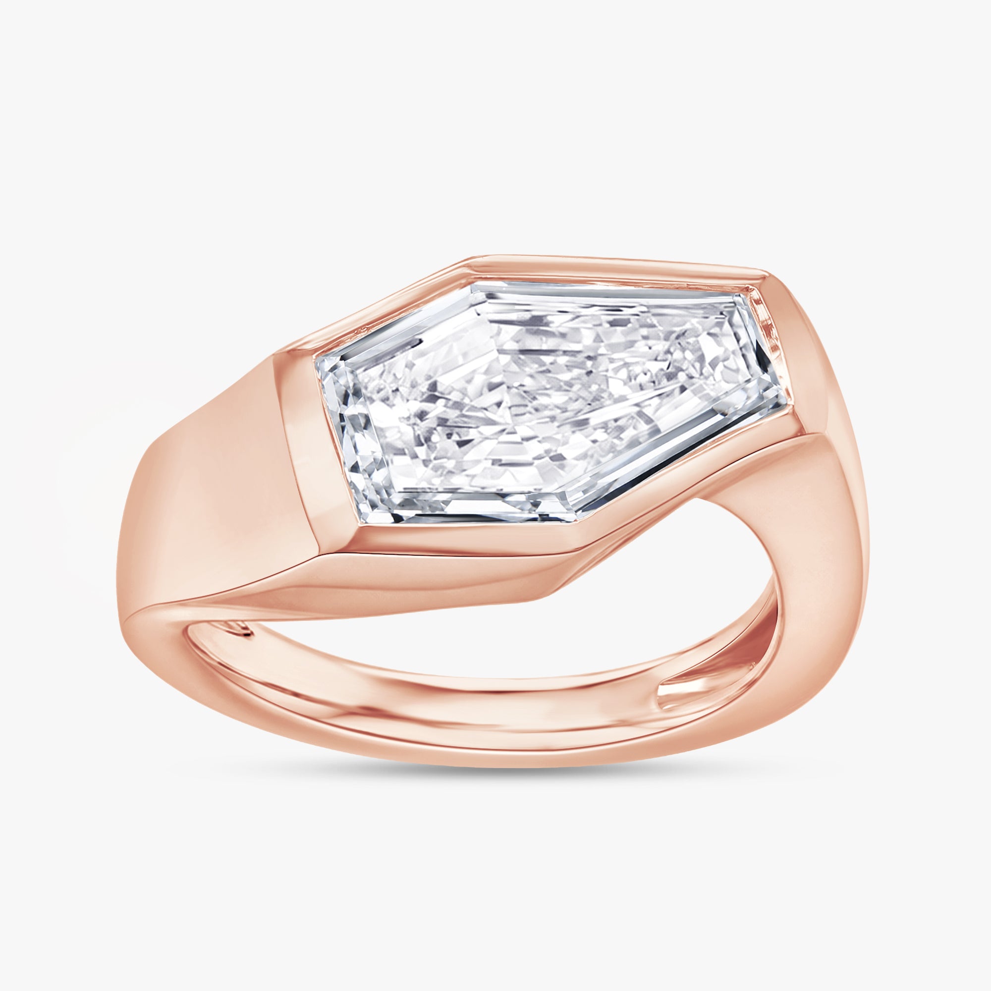 2.00 Carat Shield Shape Lab Grown Diamond Swirl Solitaire Ring