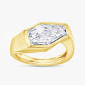 2.00 Carat Shield Shape Lab Grown Diamond Swirl Solitaire Ring