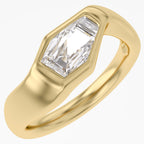 2.05 Carat Shield Shape Lab Grown Diamond Swirl Solitaire Ring