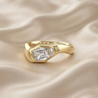 2.05 Carat Shield Shape Lab Grown Diamond Swirl Solitaire Ring