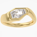 2.05 Carat Shield Shape Lab Grown Diamond Swirl Solitaire Ring