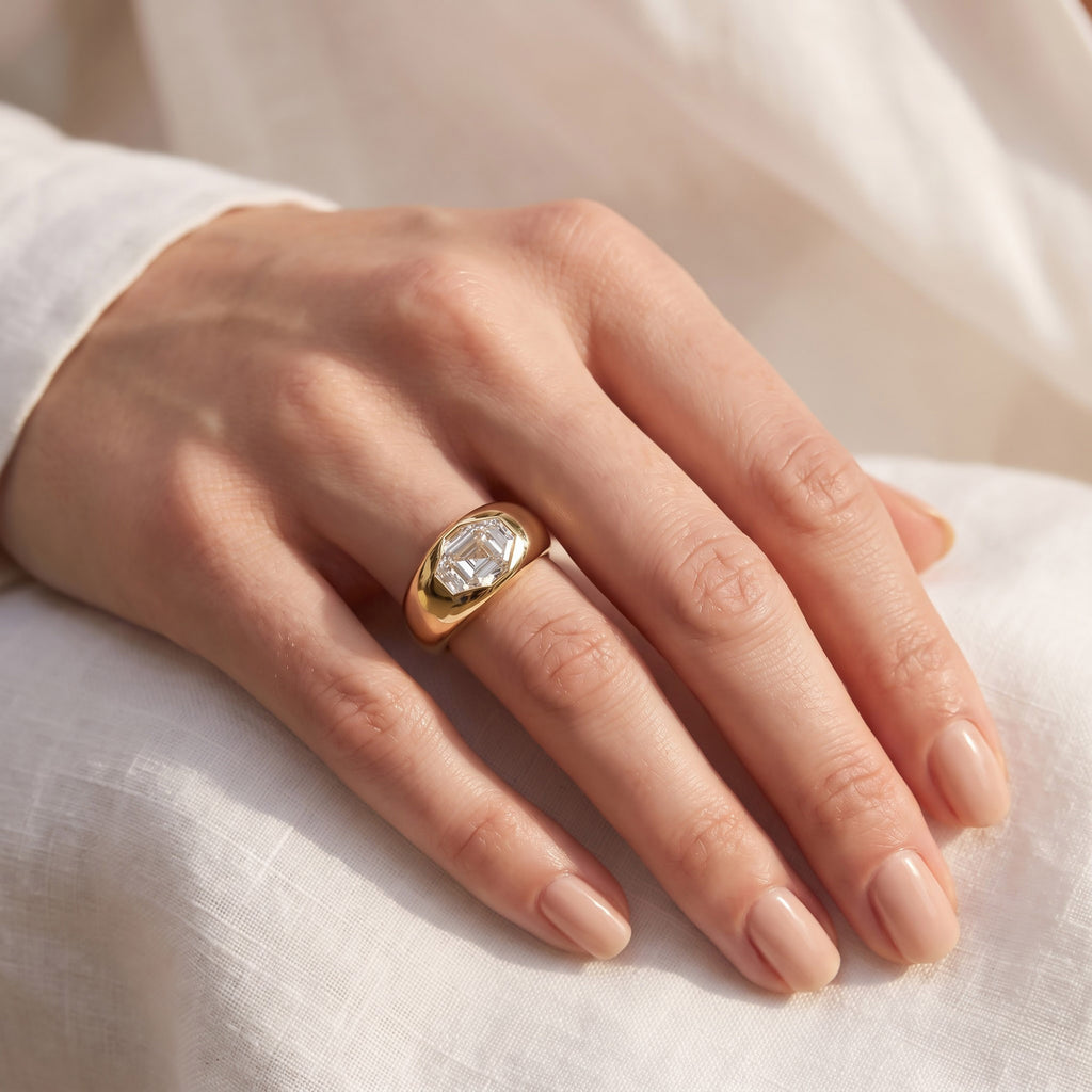 1.80 Carat Fancy - Cut Lab Grown Diamond  Pinky Ring