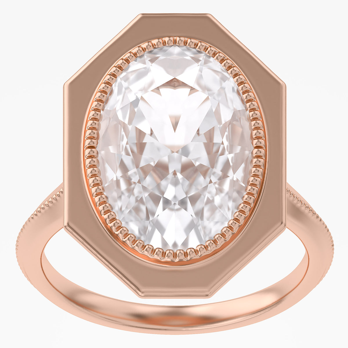 5.25 TCWOval Cut Lab Grown Diamond Engagement Ring