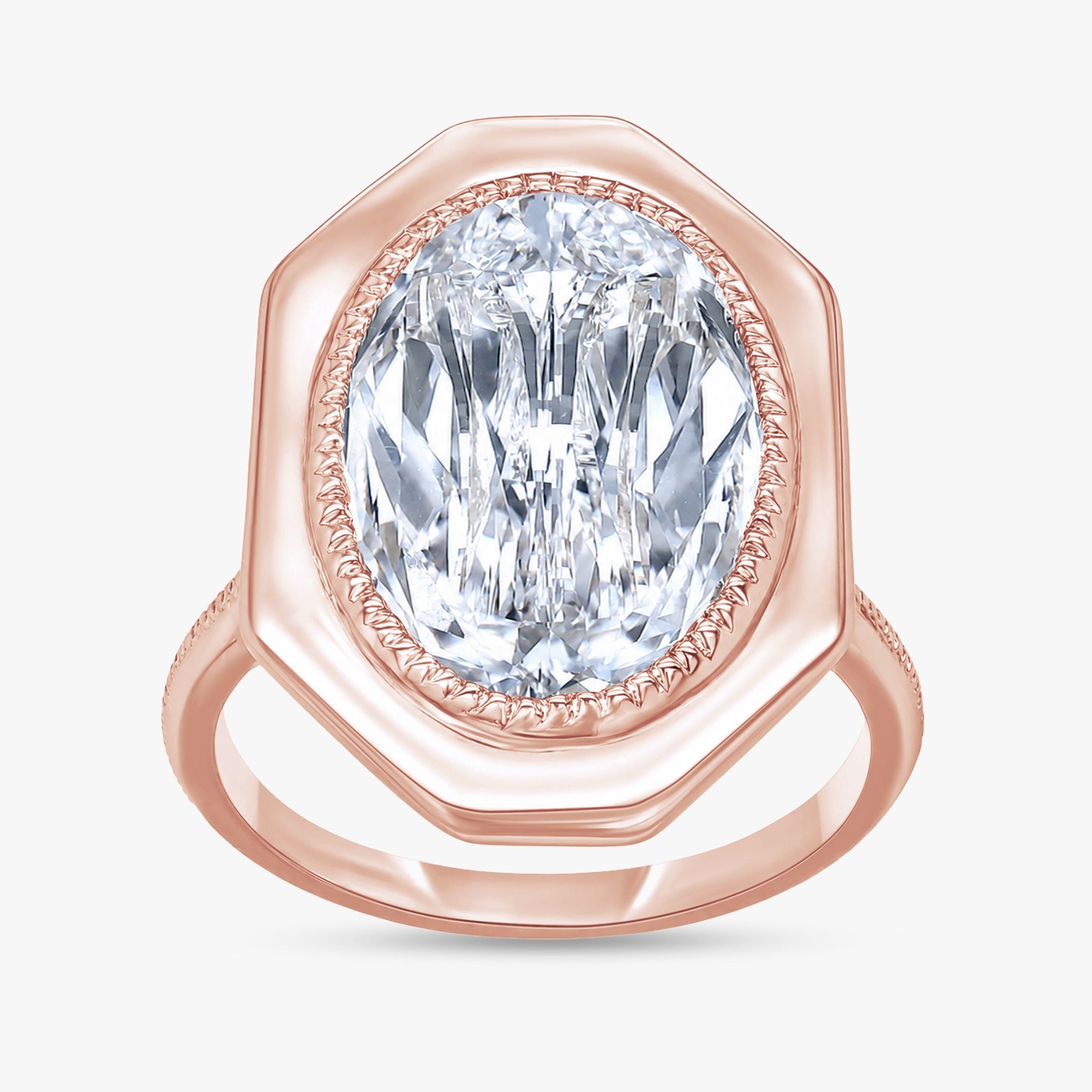5.26Ct Oval Cut Lab Grown Diamond Engagement Ring