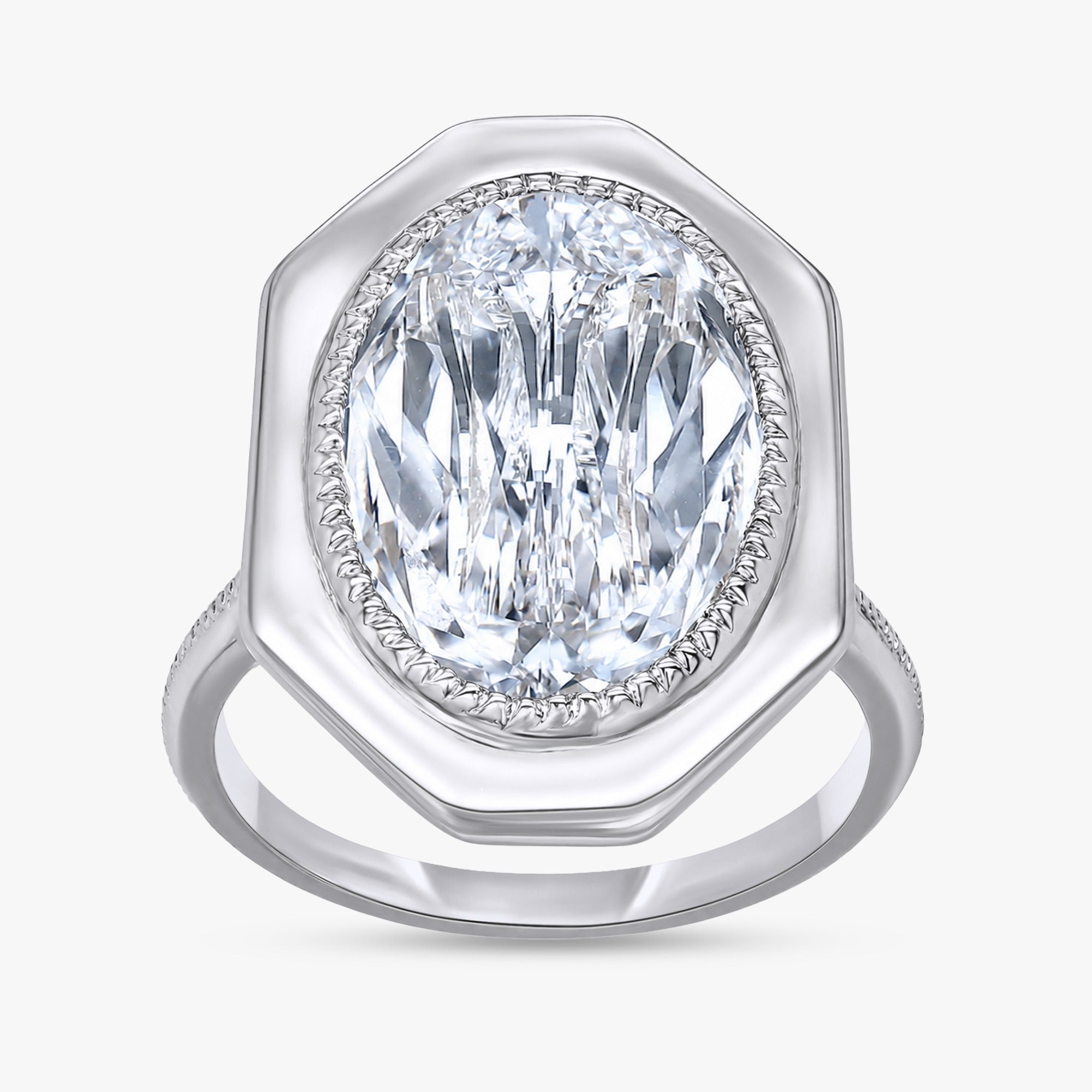 5.26Ct Oval Cut Lab Grown Diamond Engagement Ring