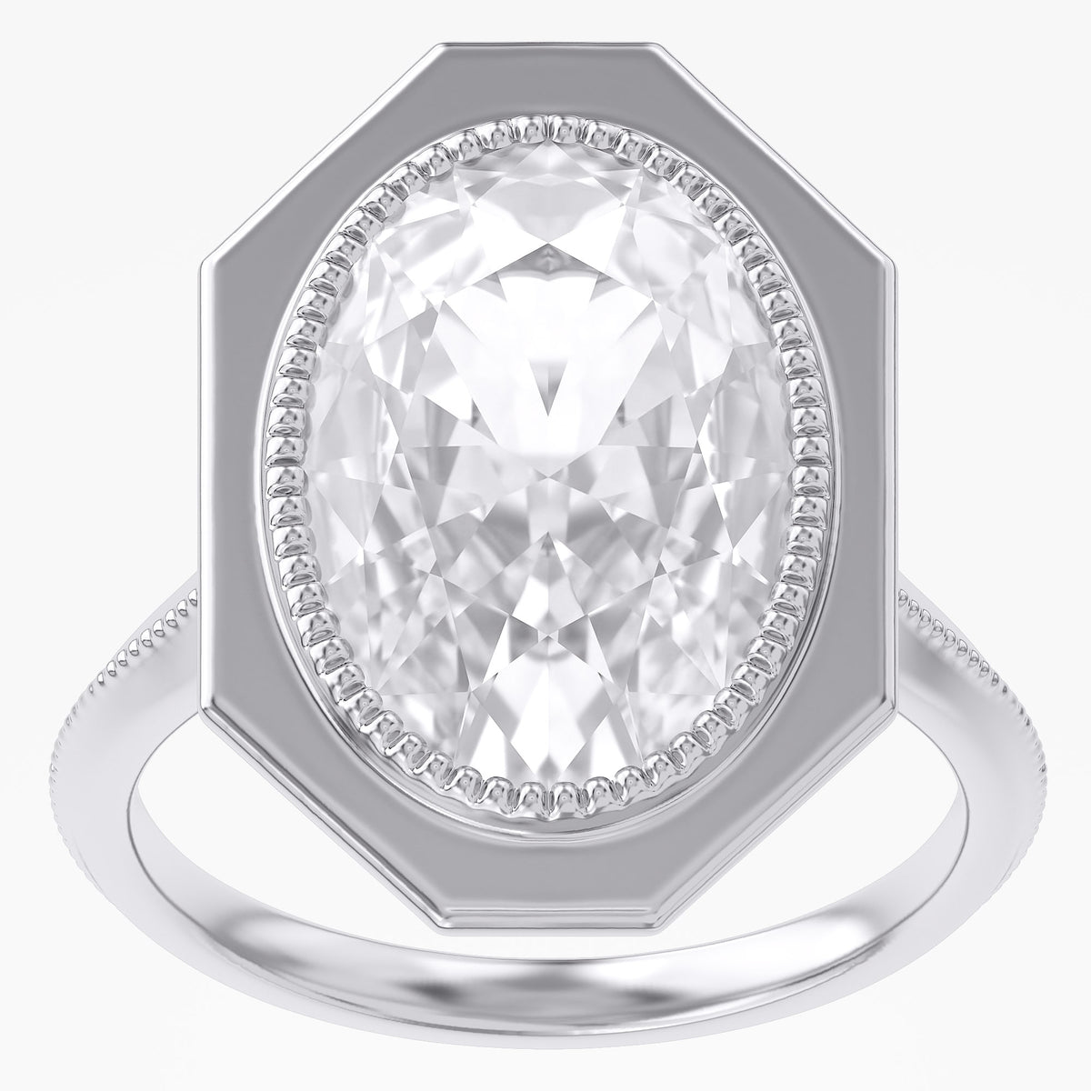 5.25 TCWOval Cut Lab Grown Diamond Engagement Ring