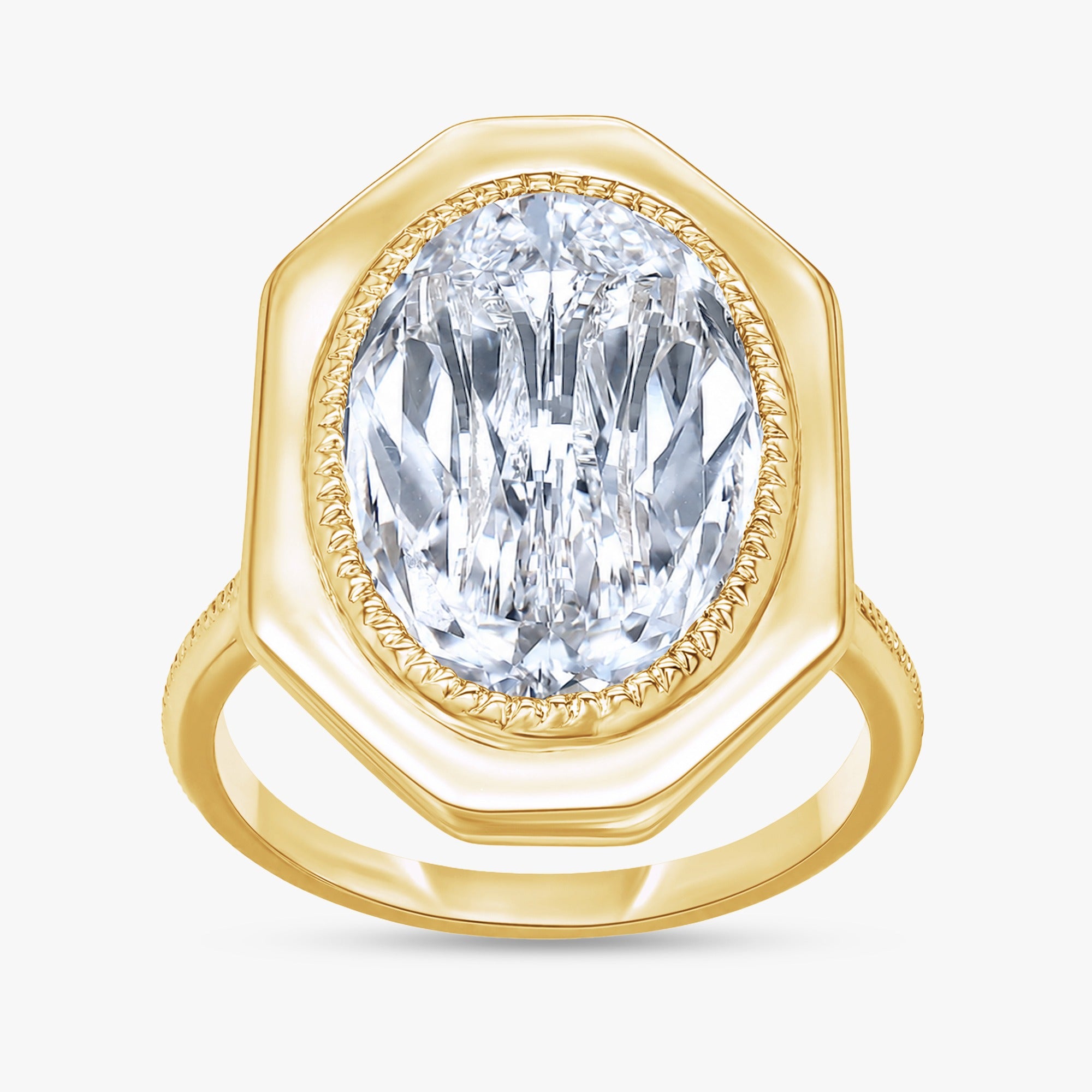 5.26Ct Oval Cut Lab Grown Diamond Engagement Ring