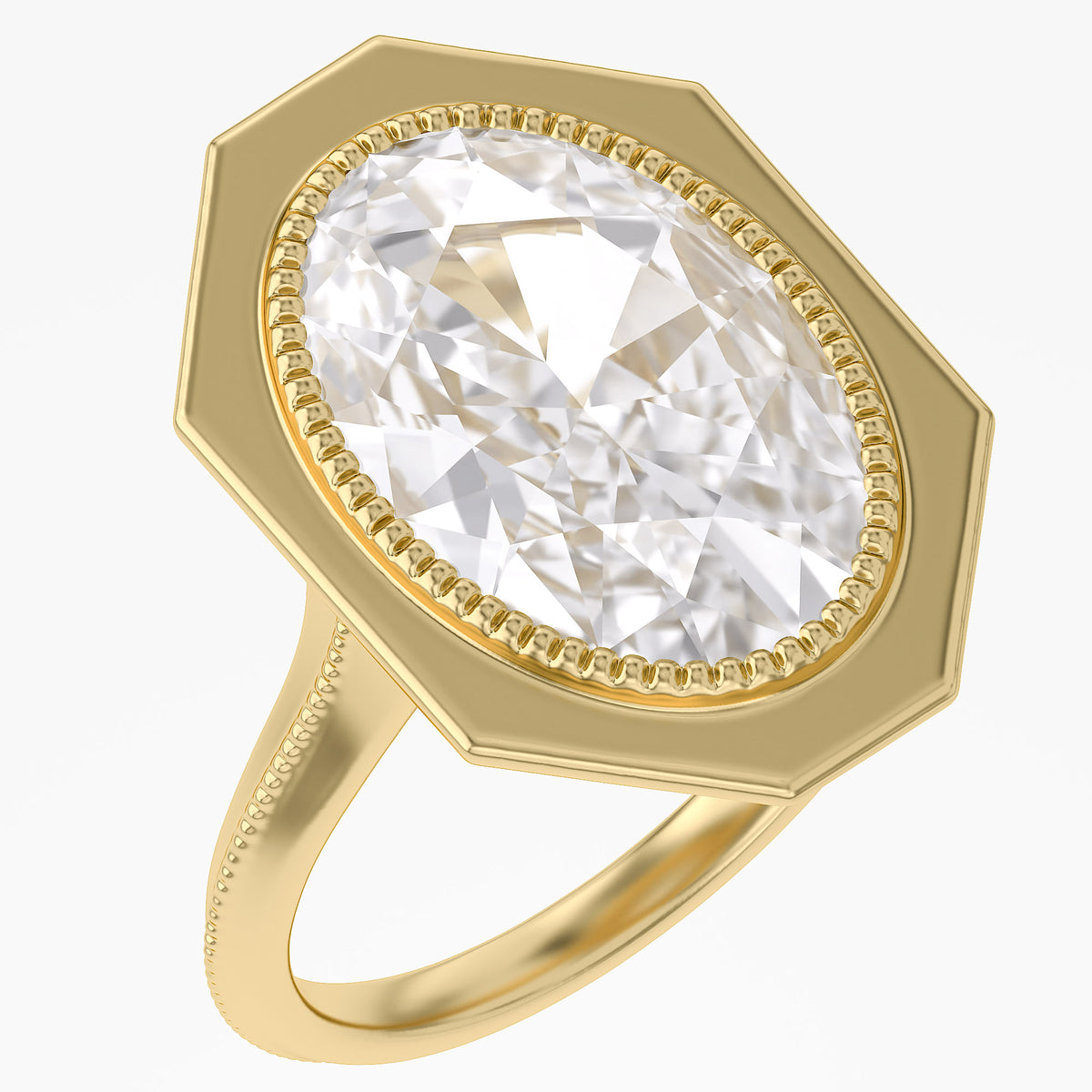 5.25 TCWOval Cut Lab Grown Diamond Engagement Ring