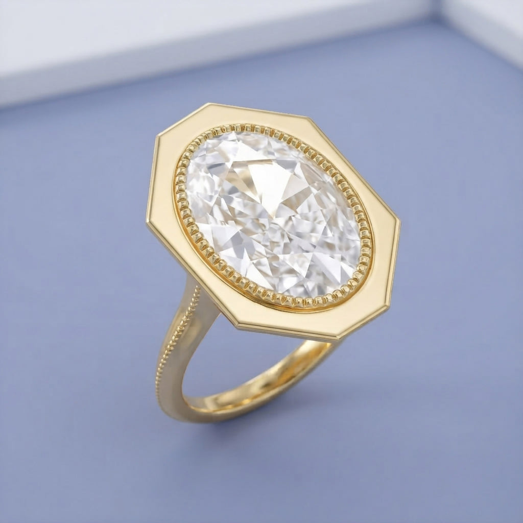 5.25 TCWOval Cut Lab Grown Diamond Engagement Ring