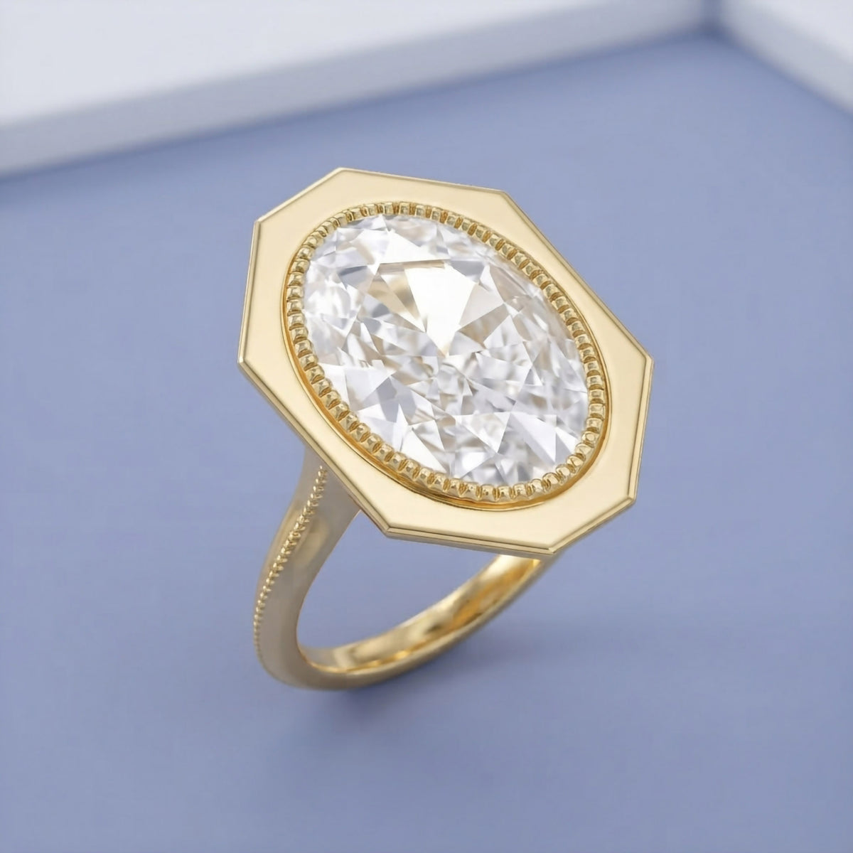 5.25 TCWOval Cut Lab Grown Diamond Engagement Ring