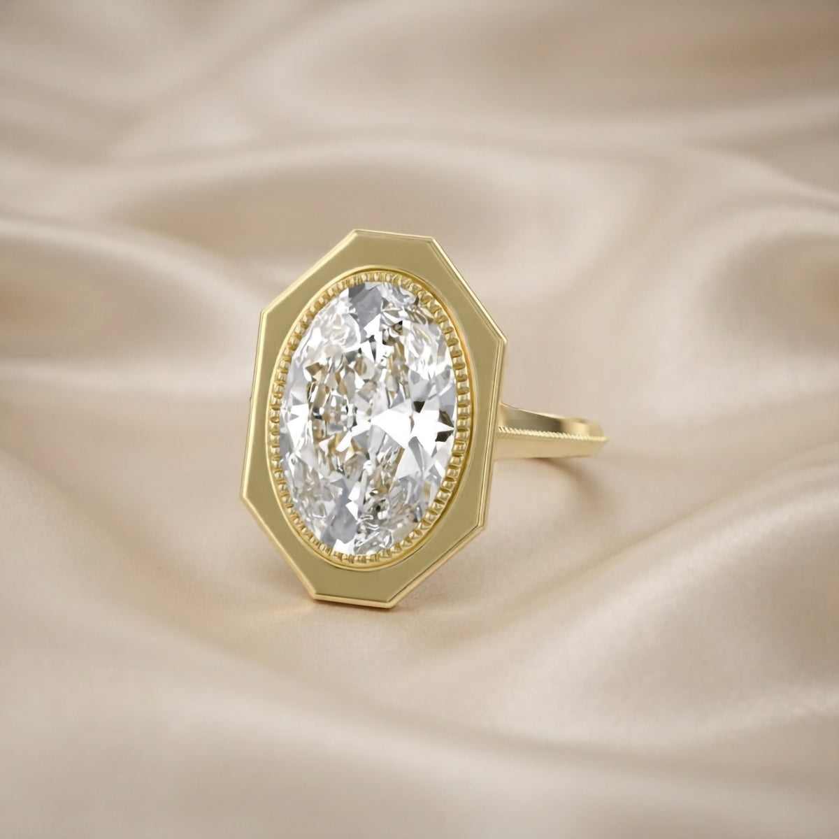 5.25 TCWOval Cut Lab Grown Diamond Engagement Ring